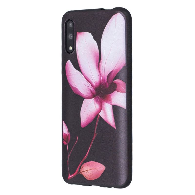 Deksel Honor 9X Pro Preget Rosa Blomst