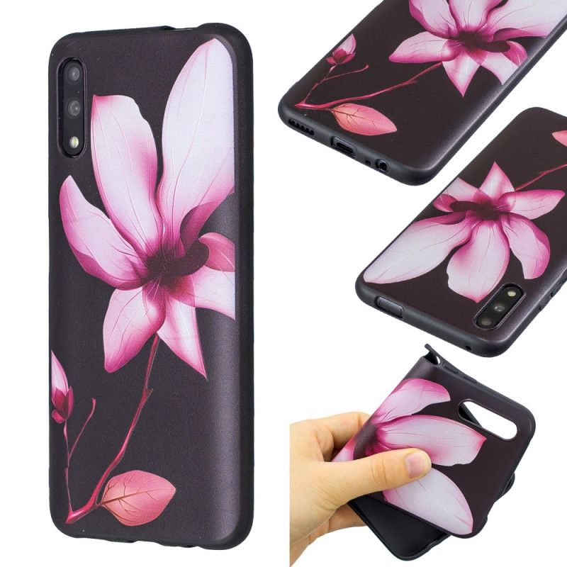 Deksel Honor 9X Pro Preget Rosa Blomst