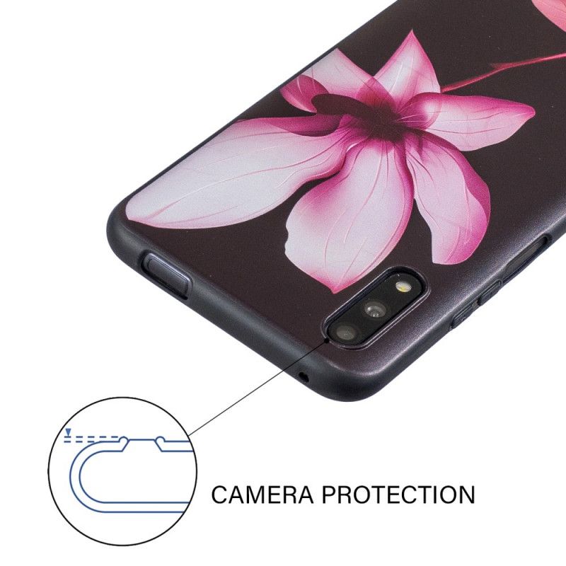 Deksel Honor 9X Pro Preget Rosa Blomst