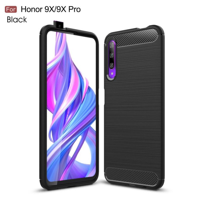 Deksel Honor 9X Pro Svart Børstet Karbonfiber