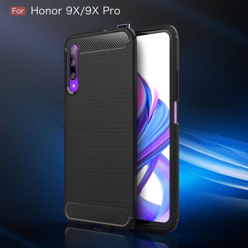 Deksel Honor 9X Pro Svart Børstet Karbonfiber