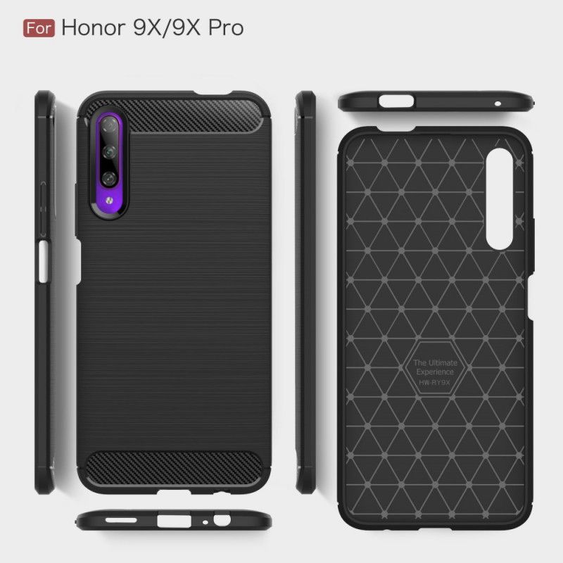 Deksel Honor 9X Pro Svart Børstet Karbonfiber