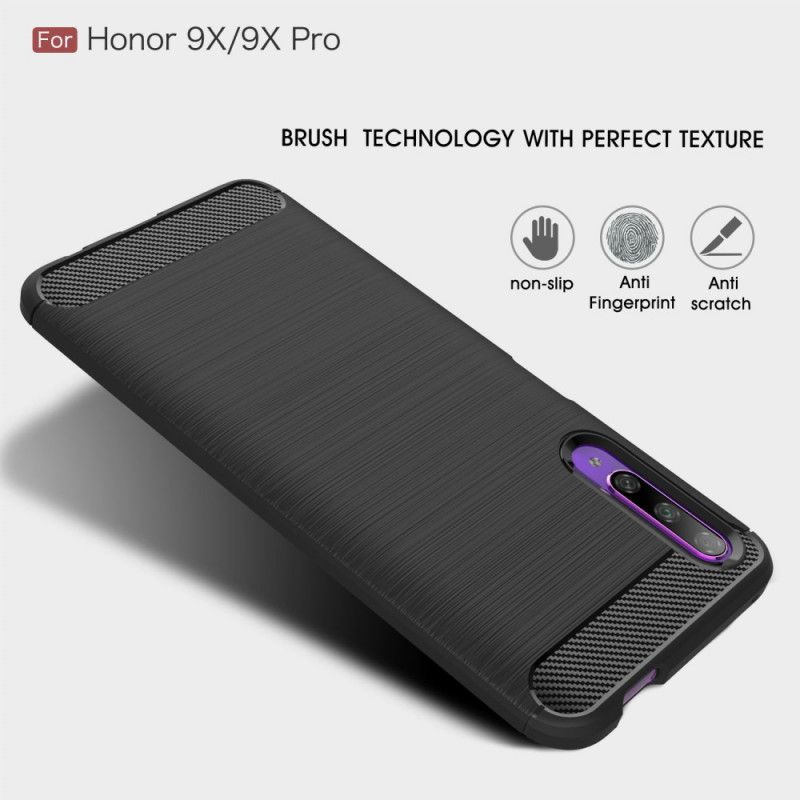 Deksel Honor 9X Pro Svart Børstet Karbonfiber