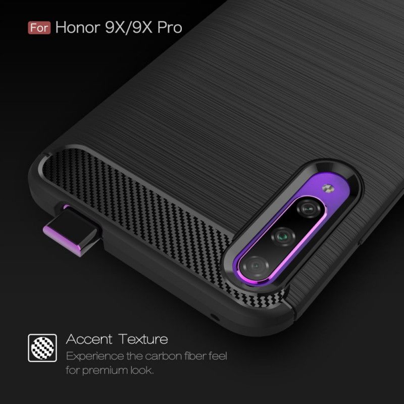 Deksel Honor 9X Pro Svart Børstet Karbonfiber