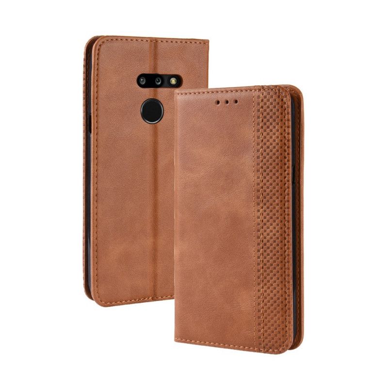 Folio Deksel ThinQ LG G8 ThinQ Svart Stilisert Vintage Skinneffekt