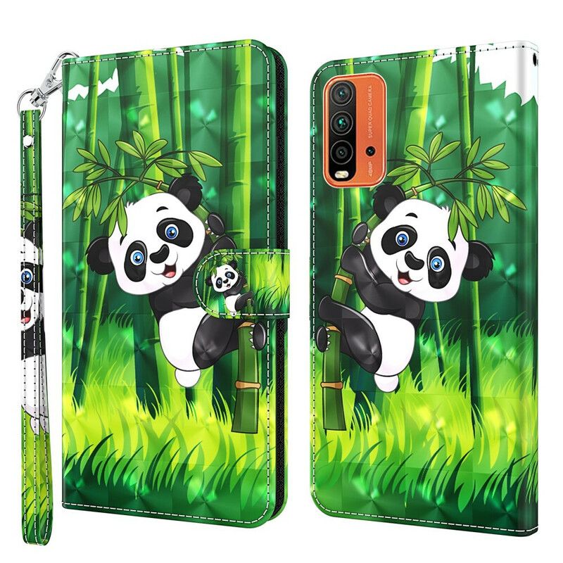 Folio Deksel Xiaomi Redmi 9t Panda Og Bambus
