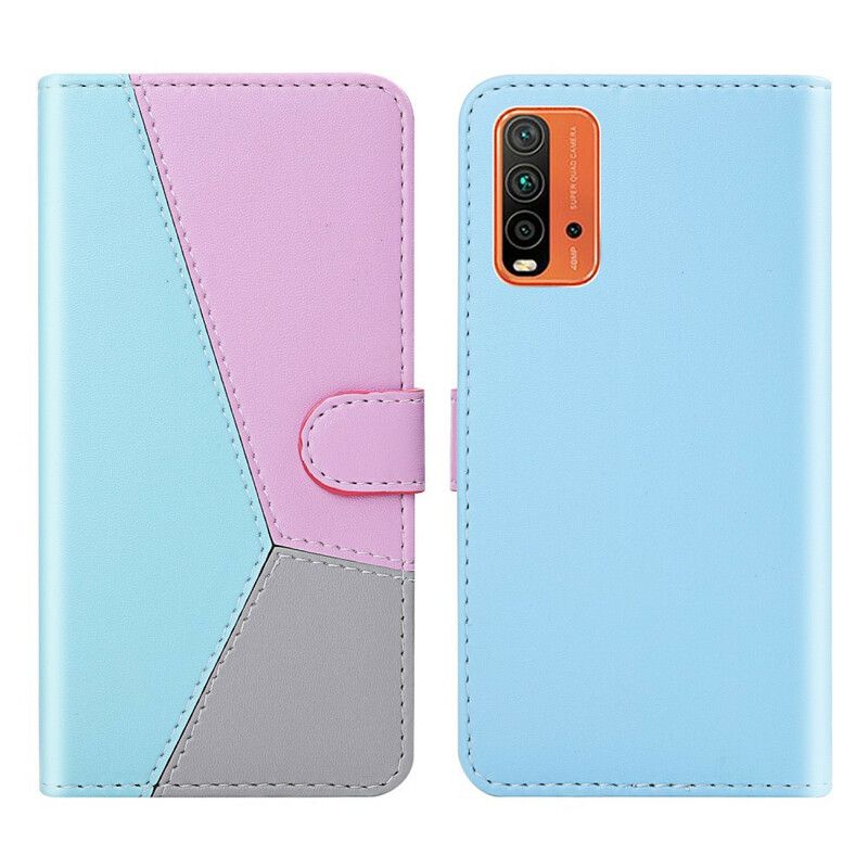 Folio Deksel Xiaomi Redmi 9t Trefarget Skinneffekt Beskyttelse Deksel