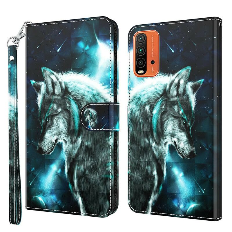 Lærdeksel Folio Deksel Xiaomi Redmi 9t Majestic Wolf