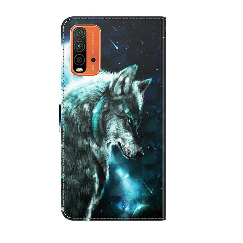 Lærdeksel Folio Deksel Xiaomi Redmi 9t Majestic Wolf