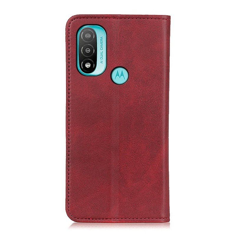 Beskyttelse Deksel Til Moto E40 / E30 / E20 Folio Deksel Elegance Split Leather