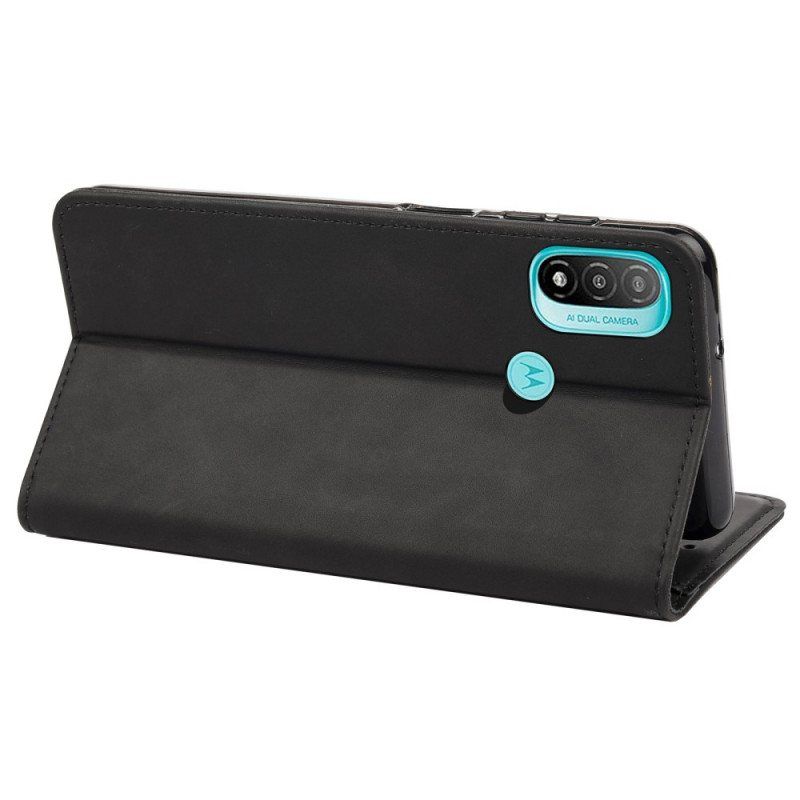 Beskyttelse Deksel Til Moto E40 / E30 / E20 Folio Deksel Tofarget Business Leather Effect