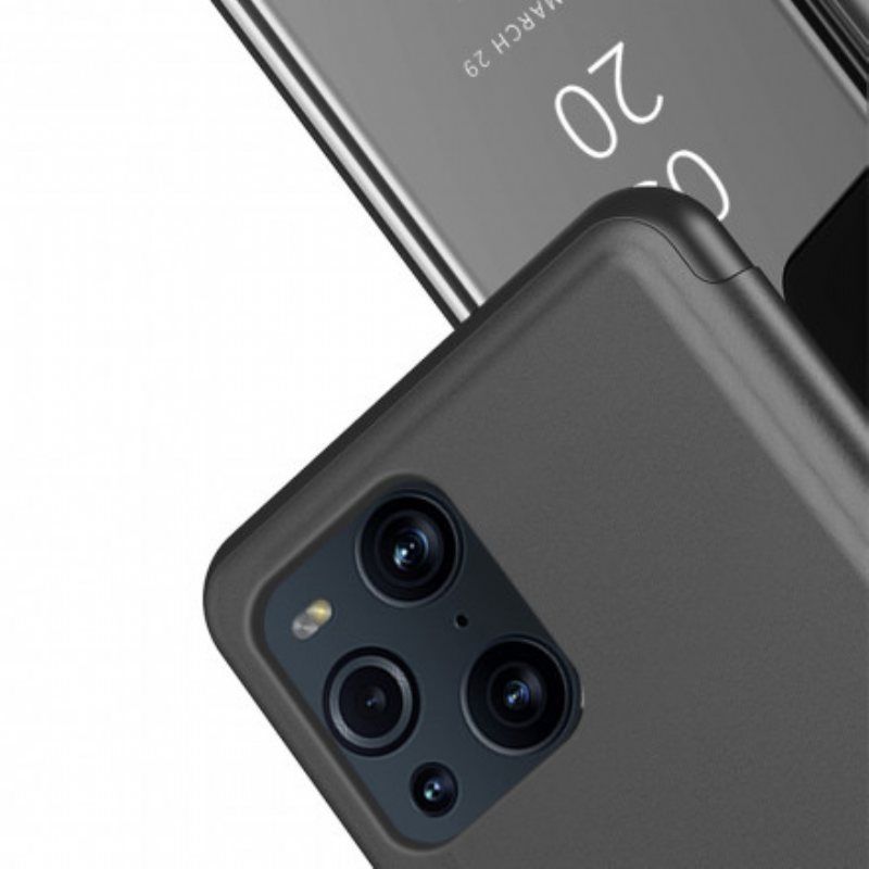 Beskyttelse Deksel Til Oppo Find X3 Pro Speil Og Kunstskinn