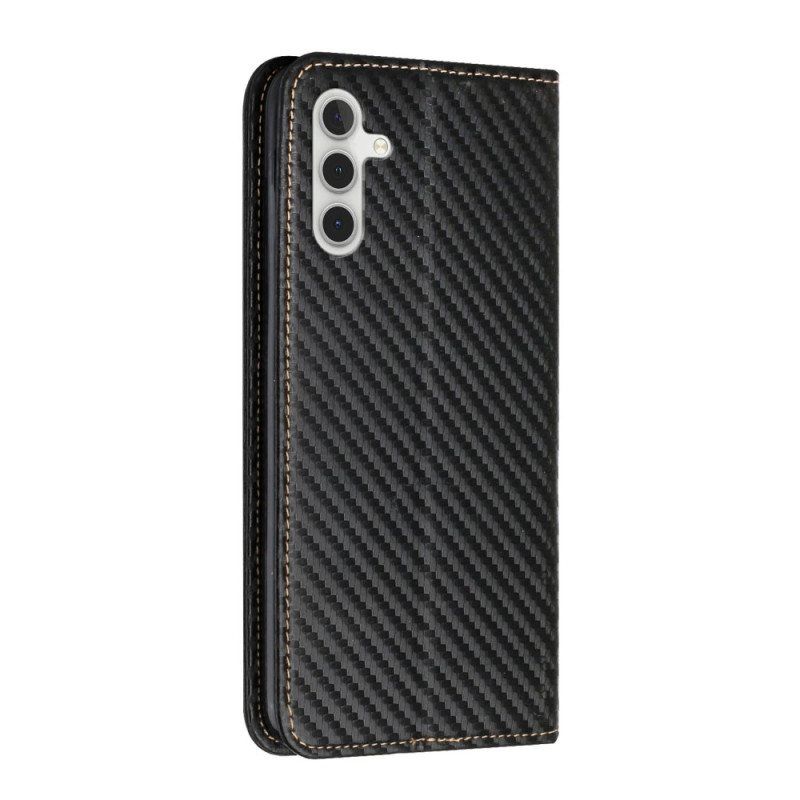 Beskyttelse Deksel Til Samsung Galaxy A54 5G Med Kjede Folio Deksel Strappy Carbon Fiber Style