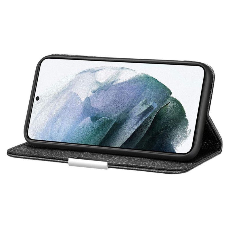 Beskyttelse Deksel Til Samsung Galaxy S22 5G Folio Deksel Litchi Ultra Chic I Kunstskinn