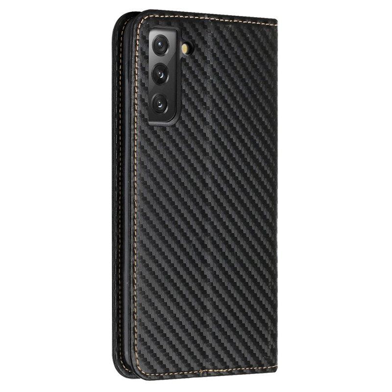 Beskyttelse Deksel Til Samsung Galaxy S23 Plus 5G Med Kjede Folio Deksel Strappy Carbon Fiber Style