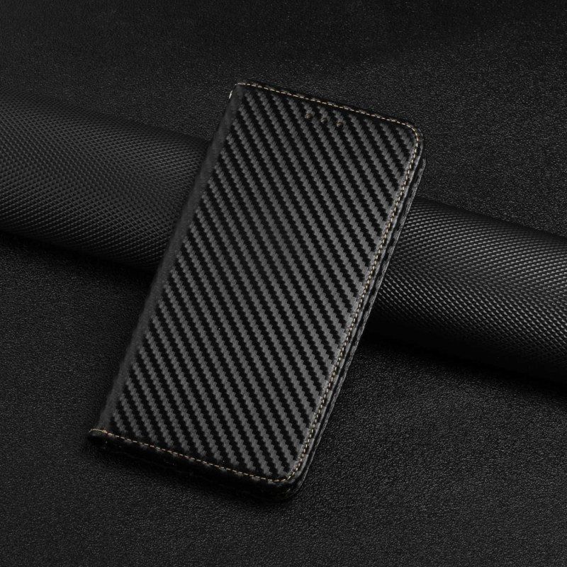 Beskyttelse Deksel Til Samsung Galaxy S23 Ultra 5G Med Kjede Folio Deksel Strappy Carbon Fiber Style