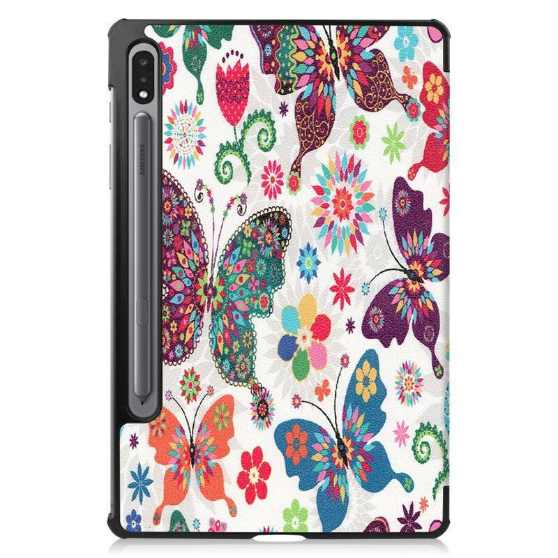 Beskyttelse Deksel Til Samsung Galaxy Tab S8 / Tab S7 Vintage Blomsterpennholder