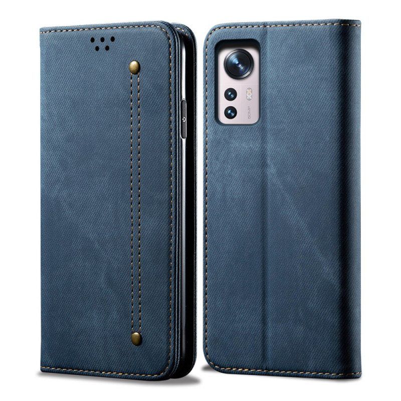 Beskyttelse Deksel Til Xiaomi 12 Pro Folio Deksel Denim Stoff