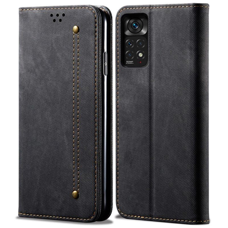 Beskyttelse Deksel Til Xiaomi Redmi Note 11 / 11S Folio Deksel Denim Stoff