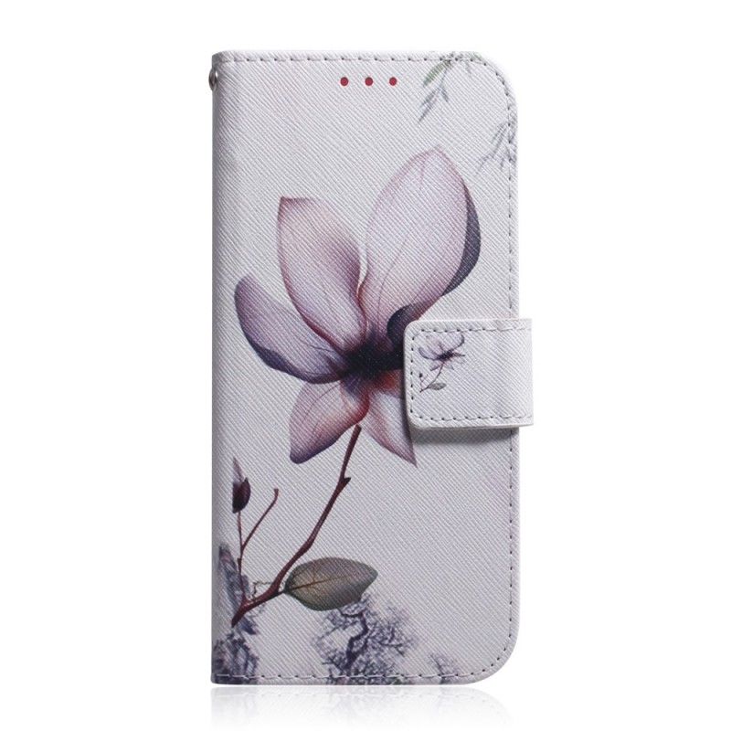 Lærdeksel Folio Deksel Xiaomi Redmi Go Gammel Roseblomst