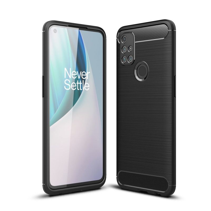 Deksel for OnePlus Nord N10 Svart Børstet Karbonfiber