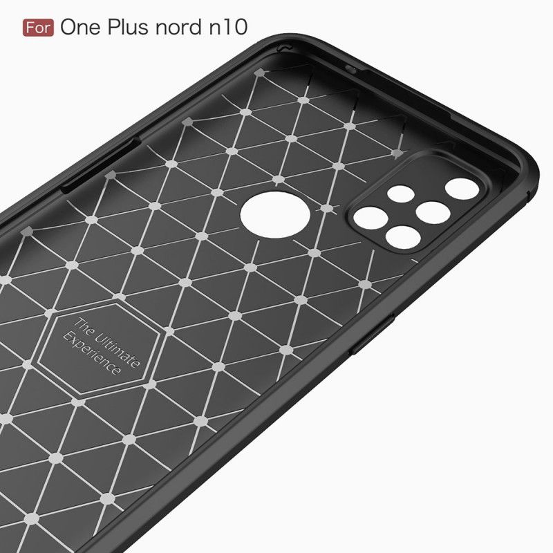 Deksel for OnePlus Nord N10 Svart Børstet Karbonfiber