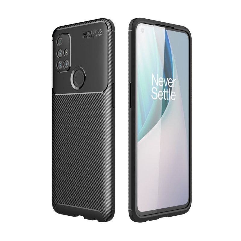 Deksel for OnePlus Nord N10 Svart Fleksibel Karbonfiber