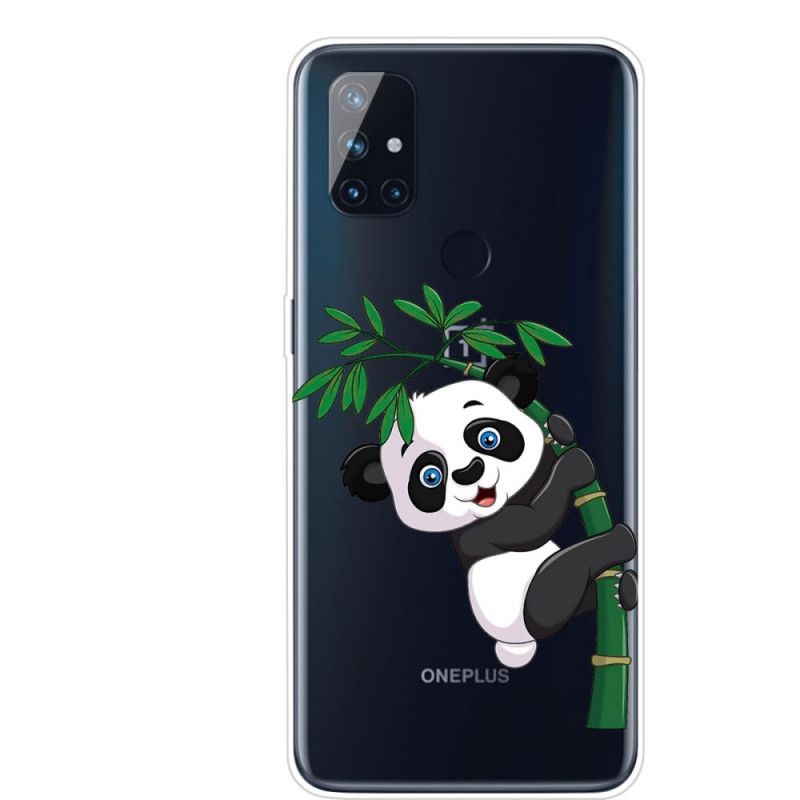 Deksel OnePlus Nord N10 Gjennomsiktig Panda På Bambus