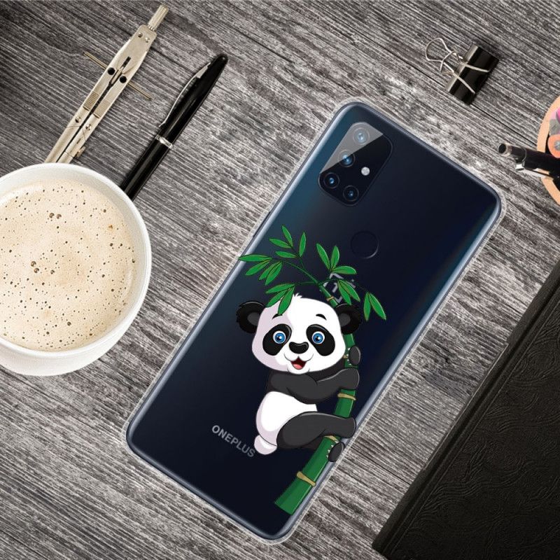 Deksel OnePlus Nord N10 Gjennomsiktig Panda På Bambus