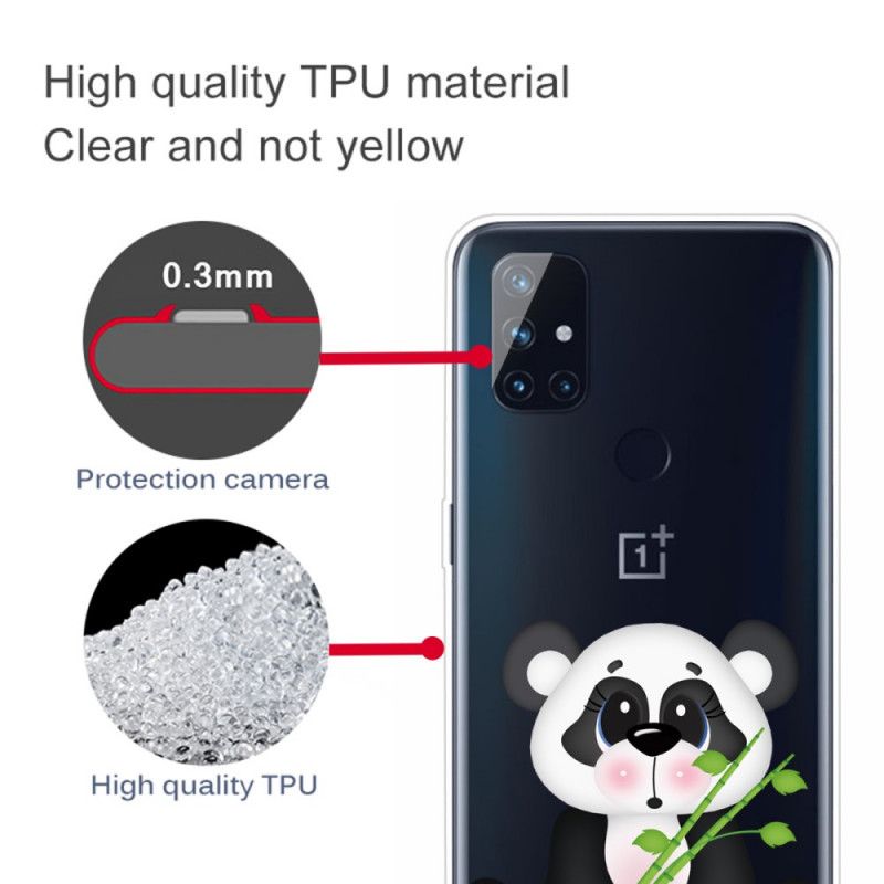 Deksel OnePlus Nord N10 Gjennomsiktig Trist Panda Anti-fall