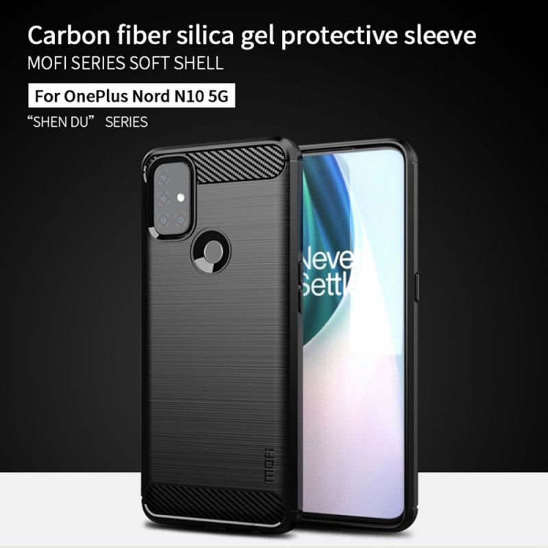 Deksel OnePlus Nord N10 Svart Mofi Børstet Karbonfiber