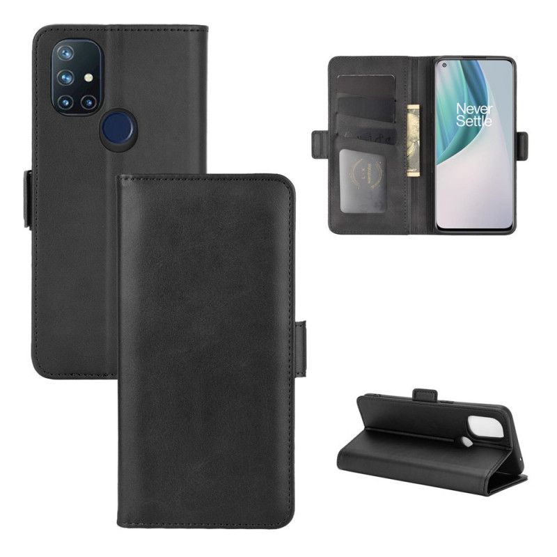 Folio Deksel for OnePlus Nord N10 Svart Dobbel Klaff