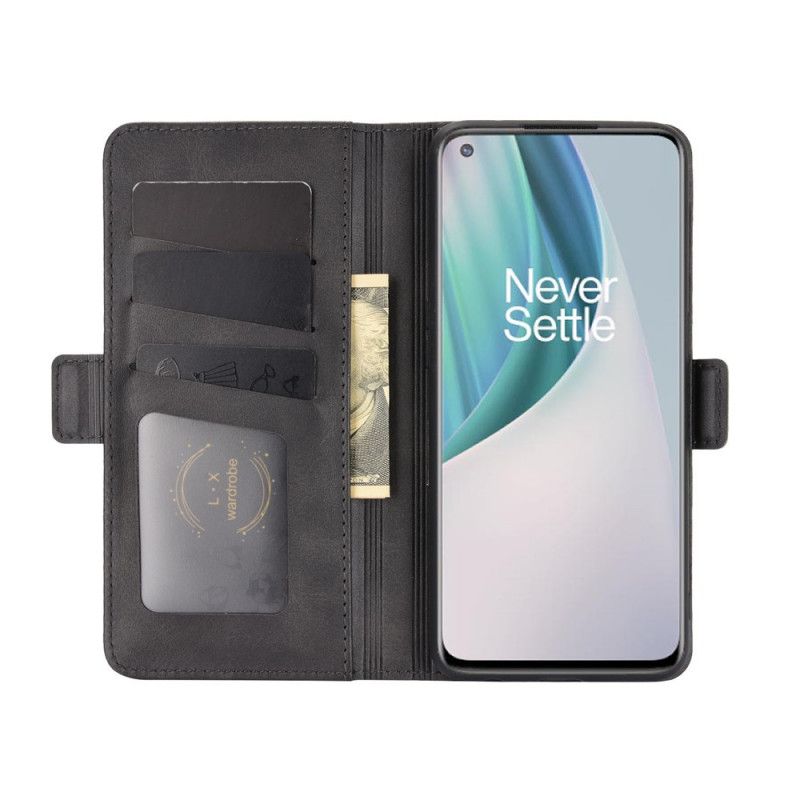 Folio Deksel for OnePlus Nord N10 Svart Dobbel Klaff