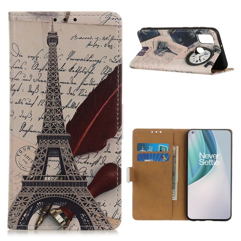 Folio Deksel OnePlus Nord N10 Eiffeltårnet Til Dikteren