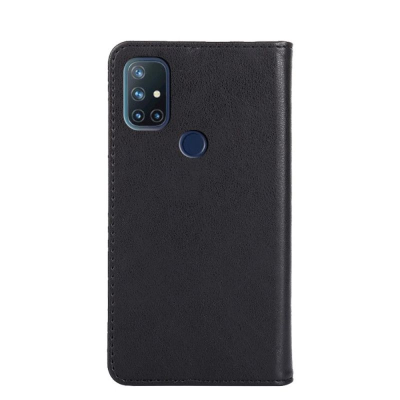 Folio Deksel OnePlus Nord N10 Svart Stil Skinnstil