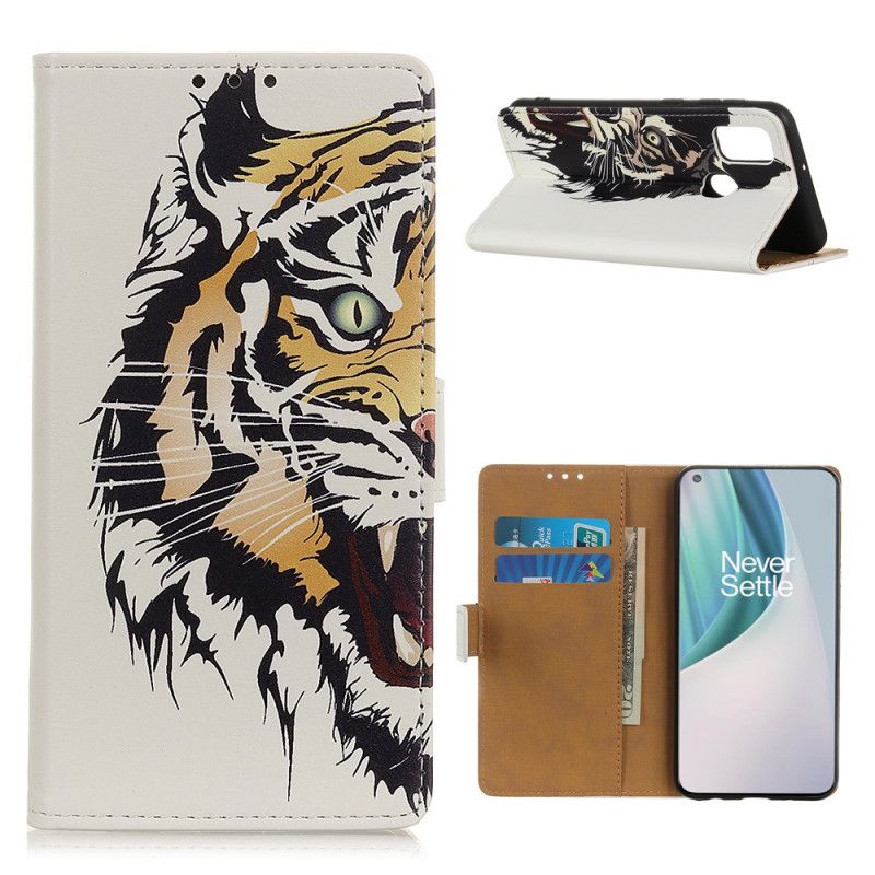 Folio Deksel OnePlus Nord N10 Voldsom Tiger Anti-fall