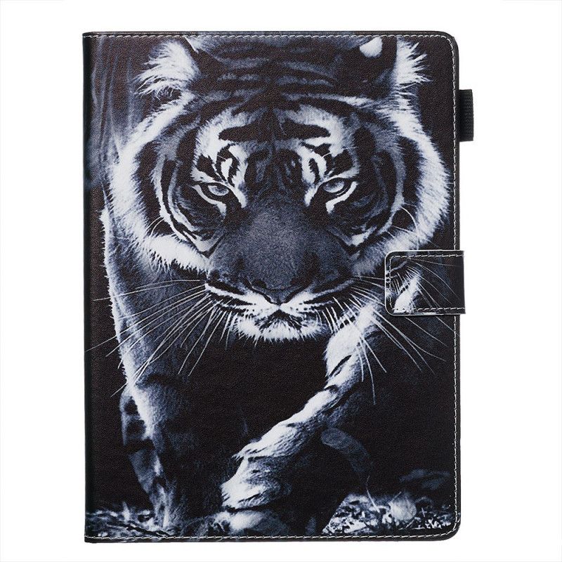 Folio Deksel for Samsung Galaxy Tab A 8" (2019) Svart Og Hvit Tiger