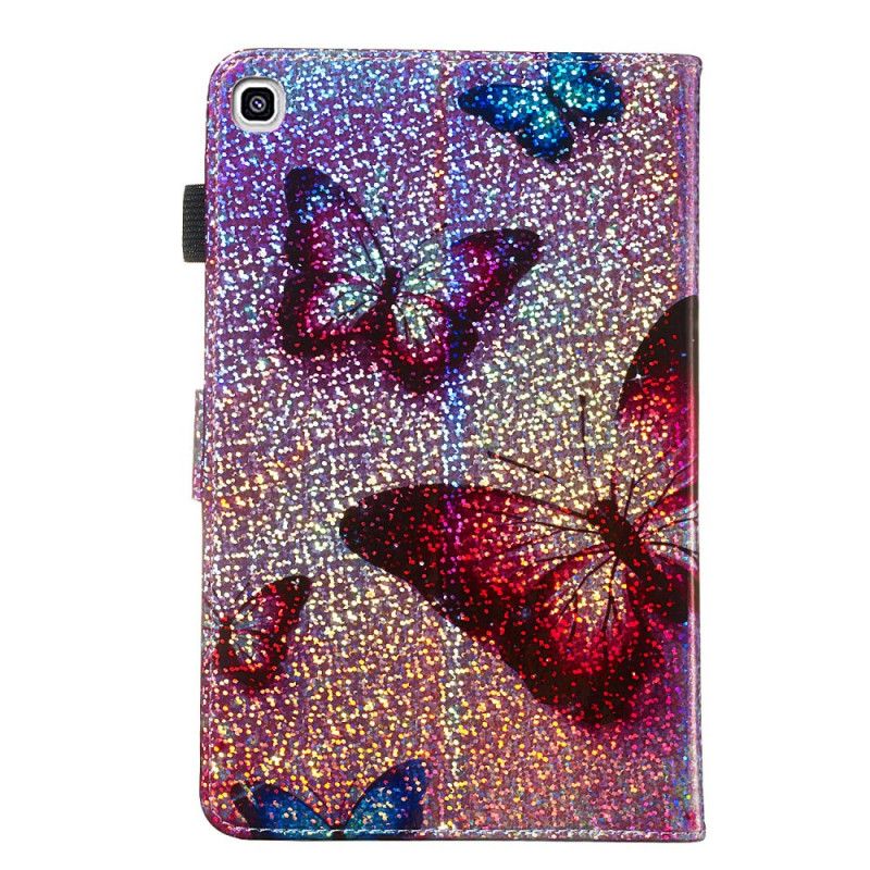 Folio Deksel Samsung Galaxy Tab A 8" (2019) Glitter Sommerfugler Anti-fall