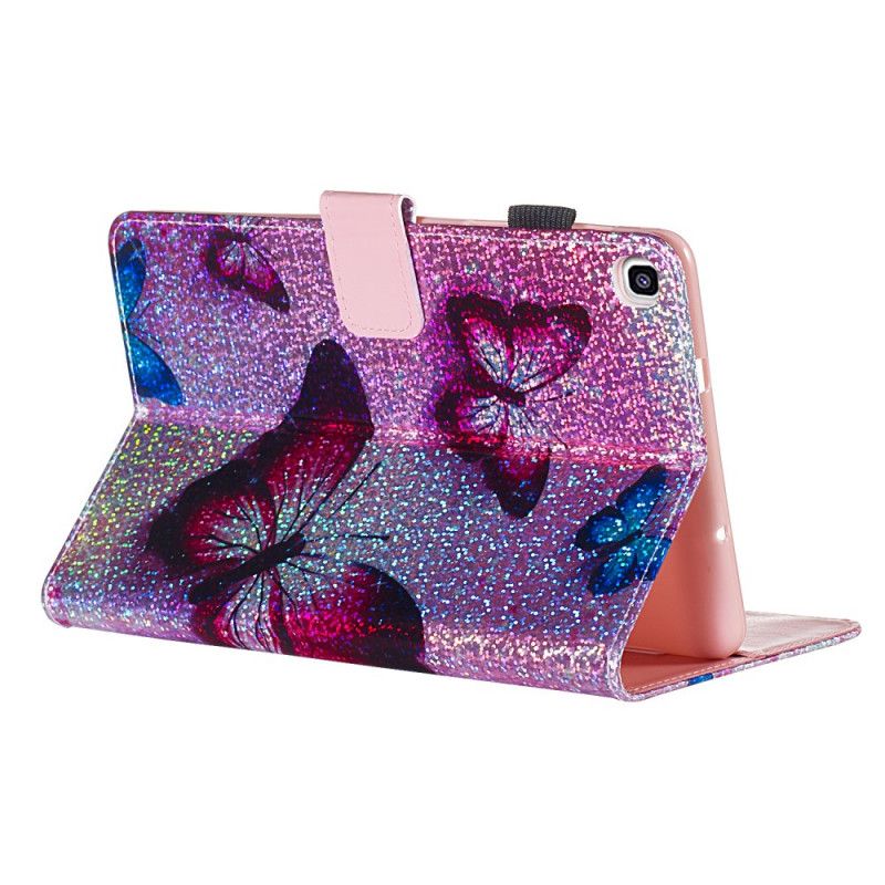 Folio Deksel Samsung Galaxy Tab A 8" (2019) Glitter Sommerfugler Anti-fall