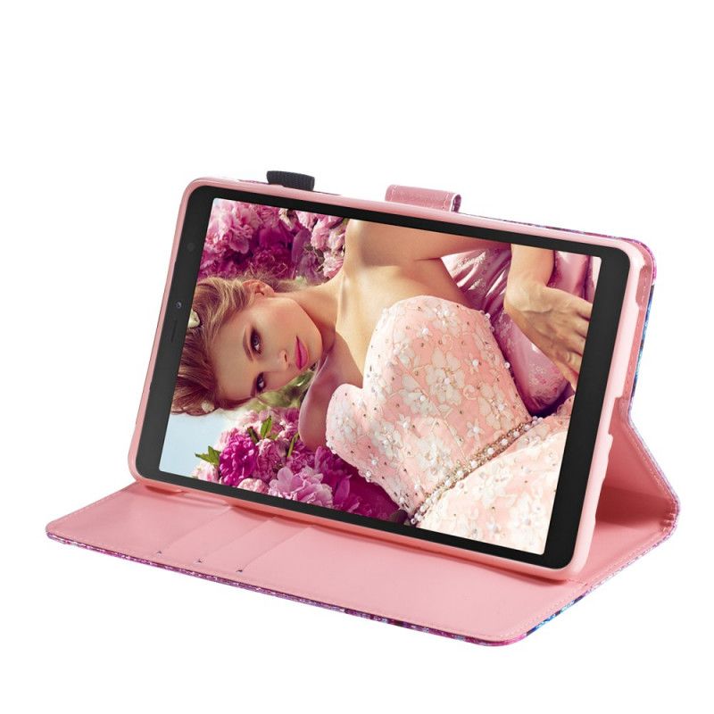 Folio Deksel Samsung Galaxy Tab A 8" (2019) Glitter Sommerfugler Anti-fall