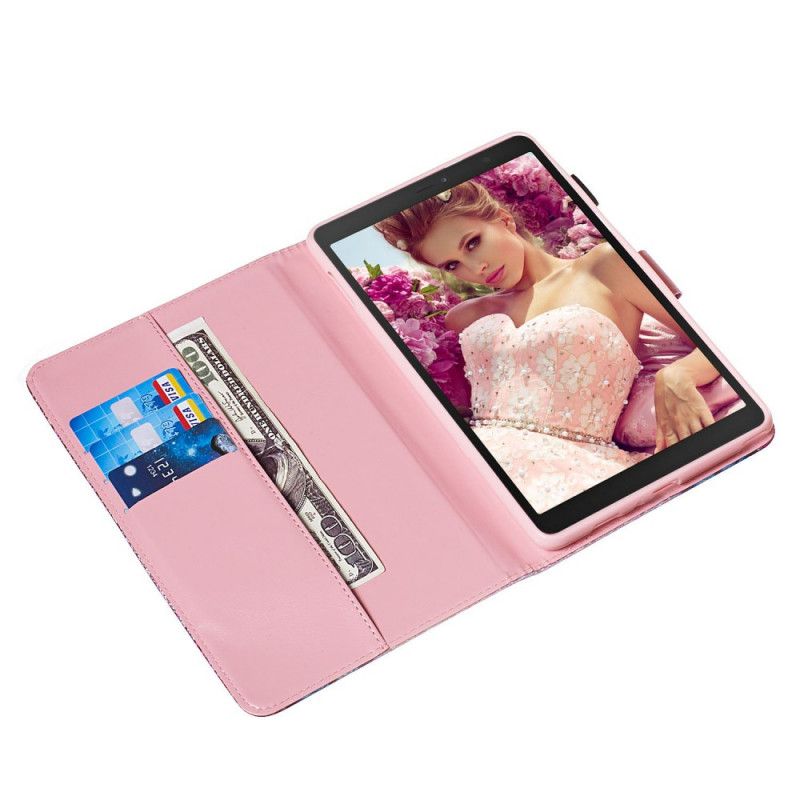 Folio Deksel Samsung Galaxy Tab A 8" (2019) Glitter Sommerfugler Anti-fall