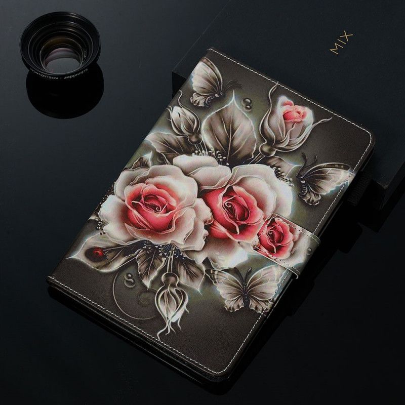 Folio Deksel Samsung Galaxy Tab A 8" (2019) Mørke Blomster Beskyttelse