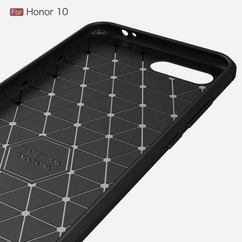 Deksel for Honor 10 Svart Børstet Karbonfiber