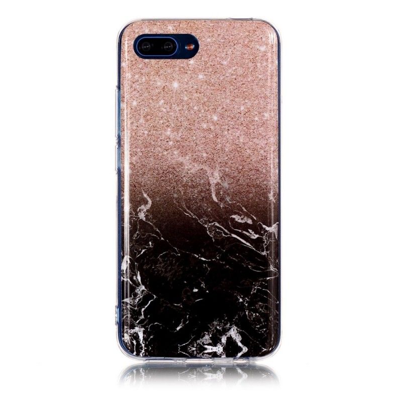 Deksel for Honor 10 Svart Marmorglitter