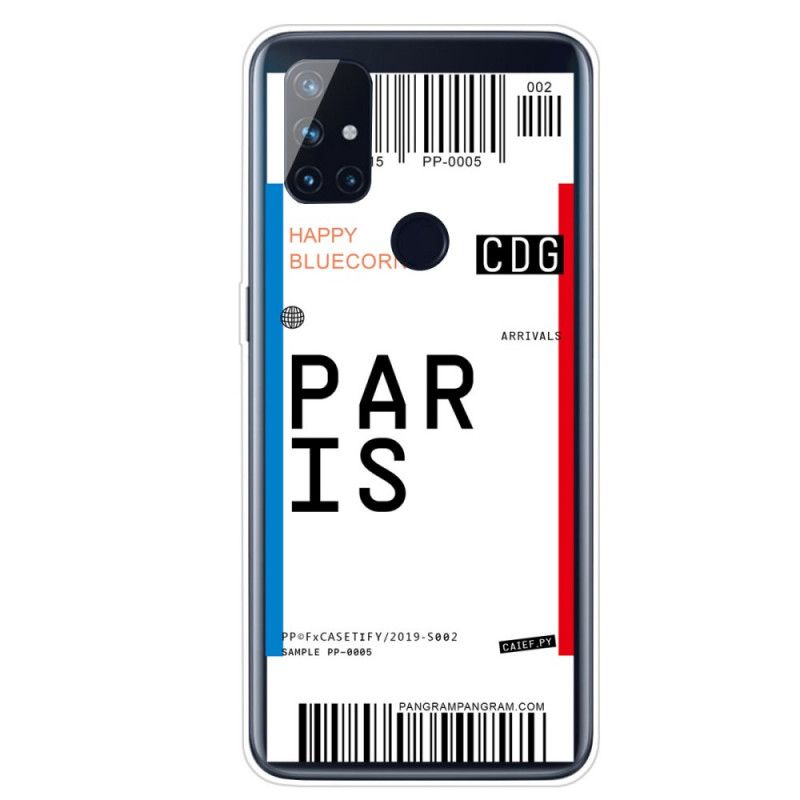 Deksel for OnePlus Nord N100 Boarding Pass To Paris