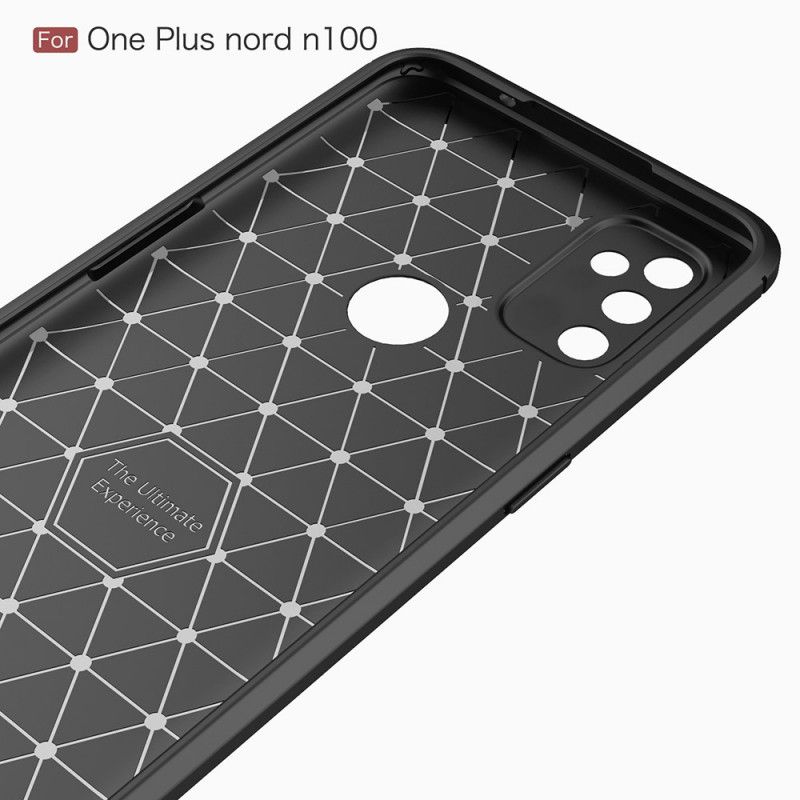 Deksel for OnePlus Nord N100 Svart Børstet Karbonfiber