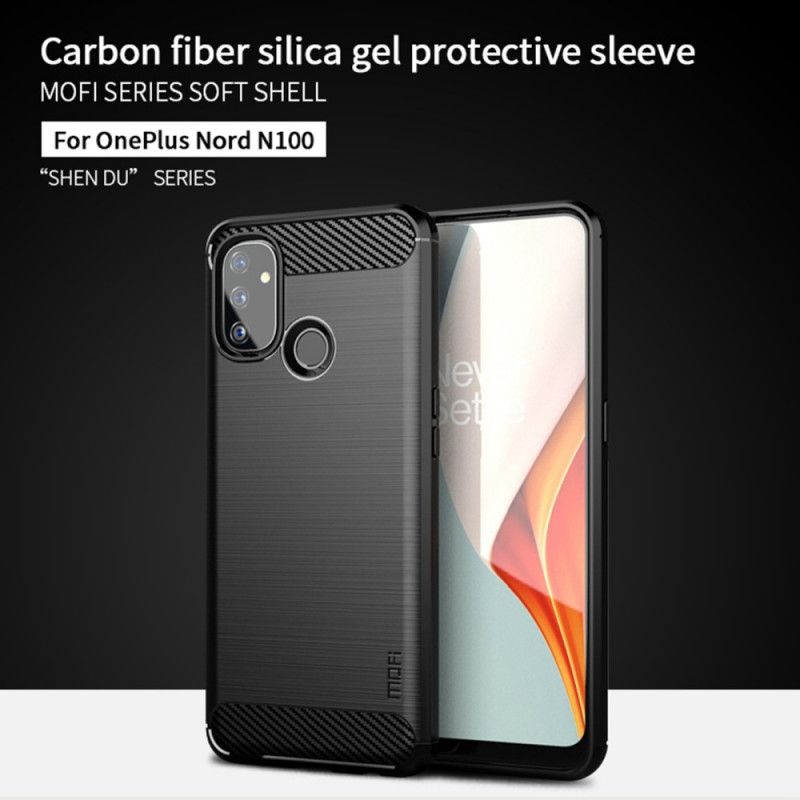 Deksel OnePlus Nord N100 Svart Mofi Børstet Karbonfiber