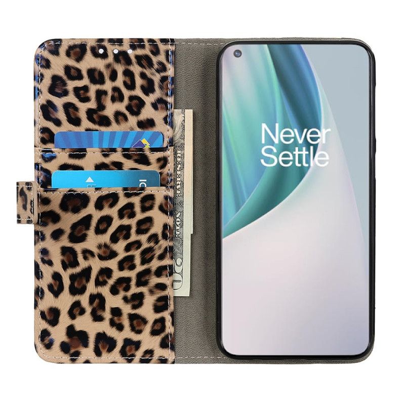 Folio Deksel for OnePlus Nord N100 Leopard