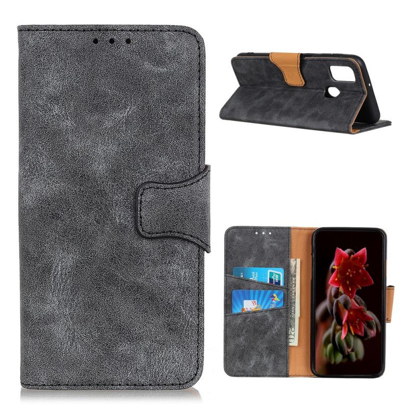 Folio Deksel for OnePlus Nord N100 Svart Vintage Delt Skinn