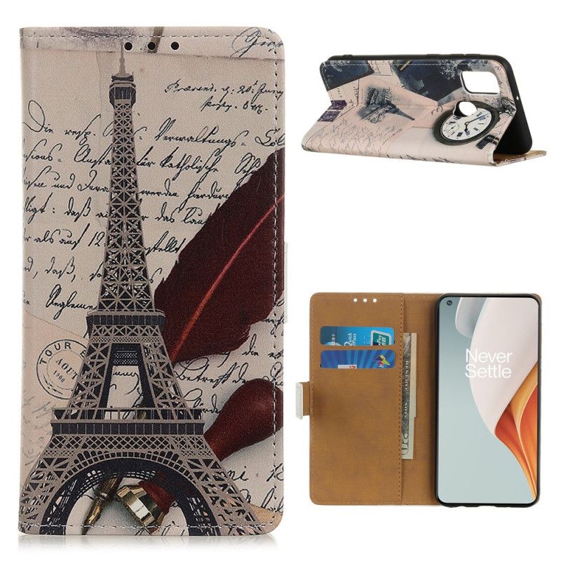 Folio Deksel OnePlus Nord N100 Eiffeltårnet Til Dikteren Anti-fall